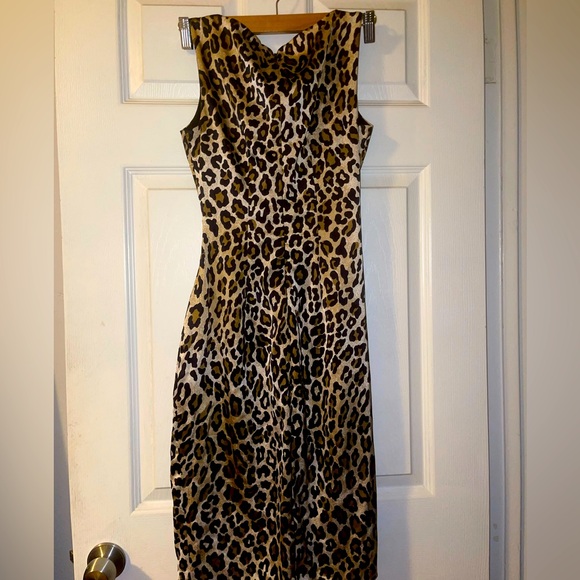 Cache Leopard dress Fitted print Size 4 - Picture 8 of 9